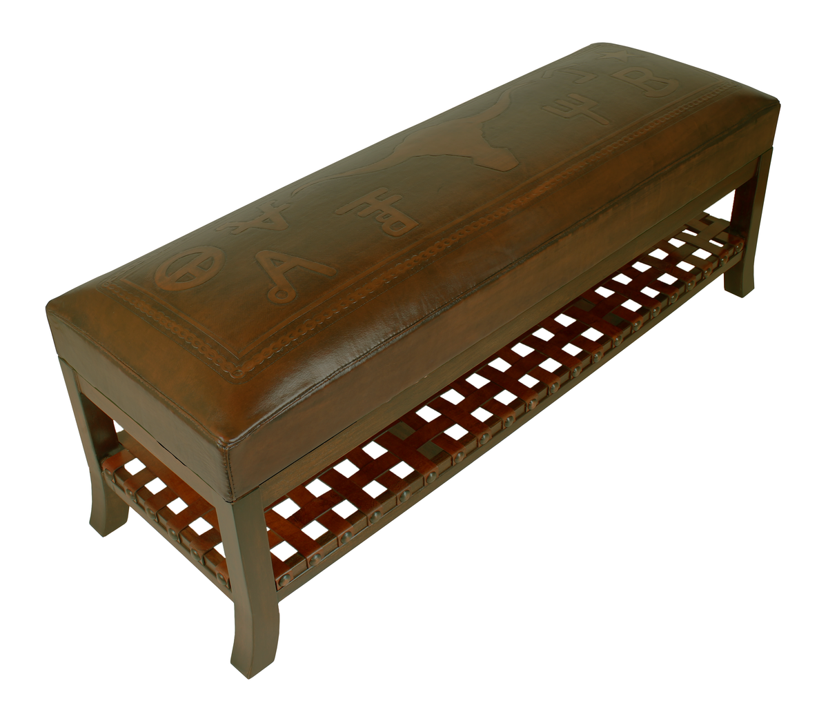 Rustic Brands Leather Bench Western Passion
