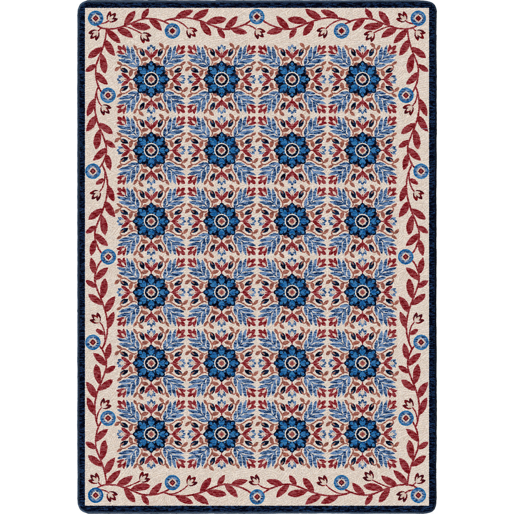 United Quilt Area Rug - Antique Red White & Blue