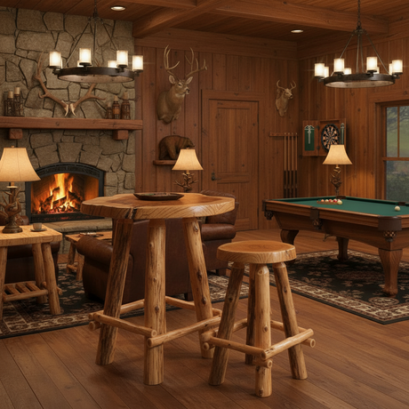 Fireside Lodge Cedar Slab Stool - Thumbnail 3