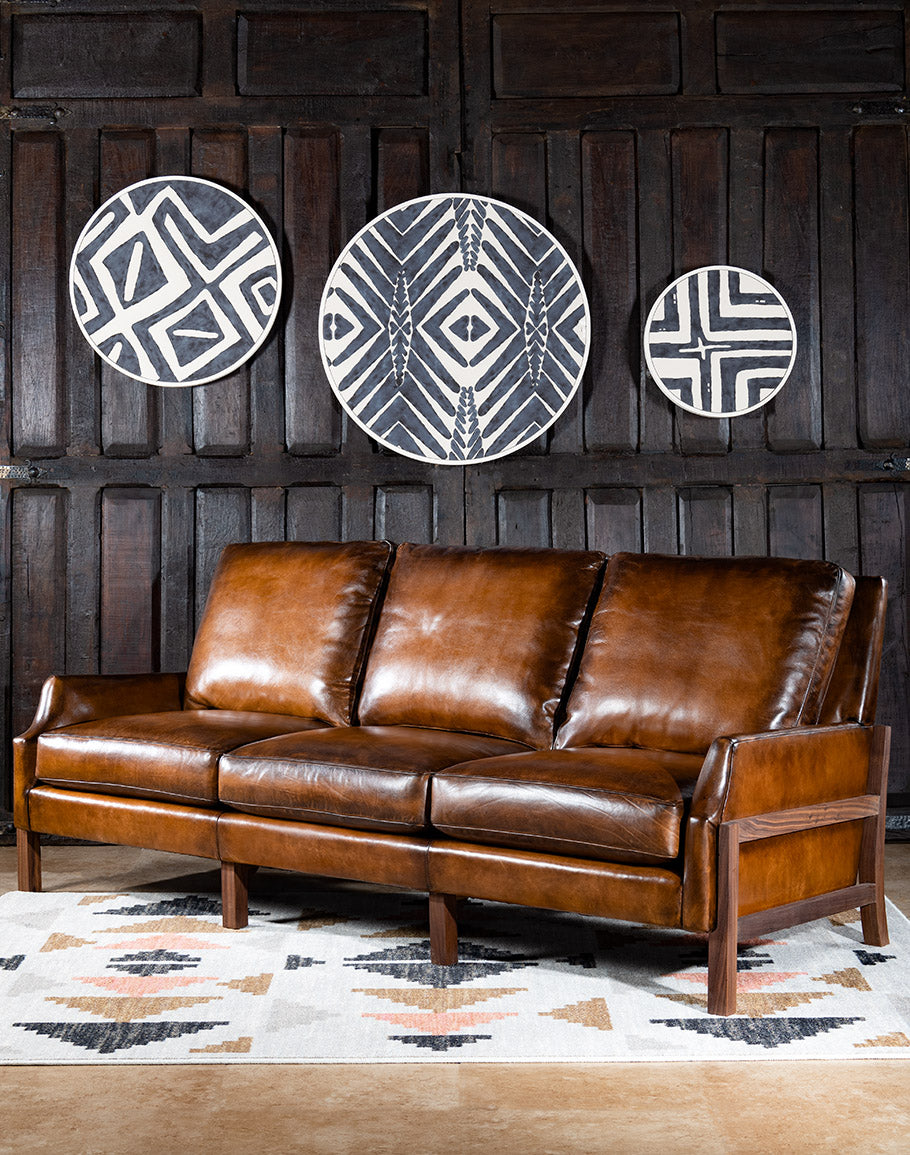 Alamosa Leather Western Sofa