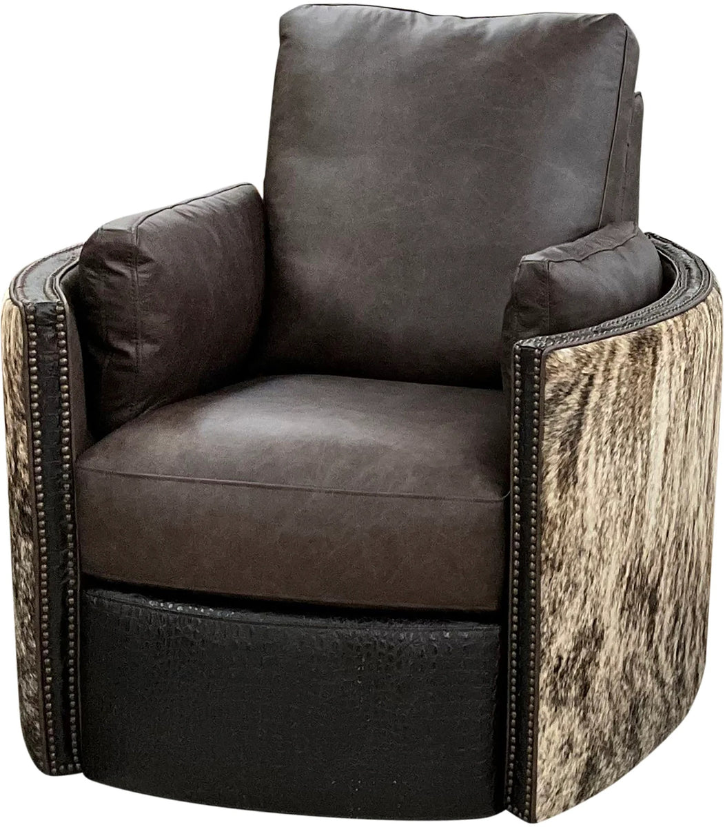 Arroyo Cowhide Leather Swivel Glider Recliner – Western Passion