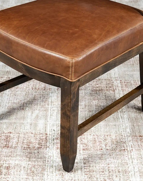 Boot Stitch Saddle Tan Leather Dining Chair