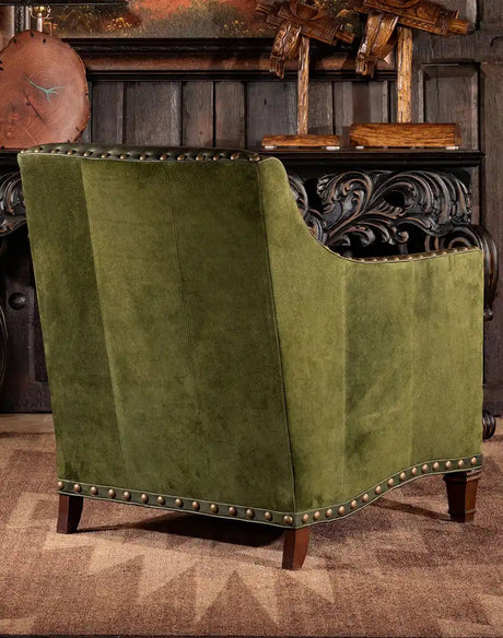 Cassidy Green Saddle Boot Stitch Western Leather Chair – Western