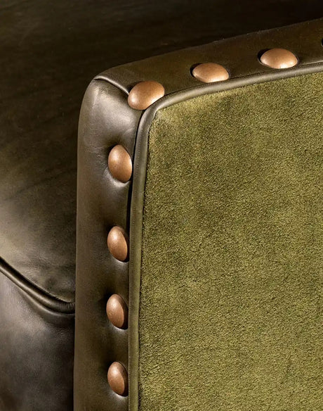 Cassidy Green Saddle Boot Stitch Western Leather Chair – Western