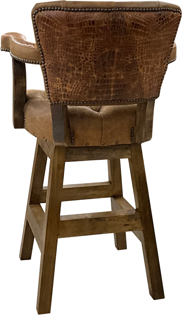 back view of Cowhide Barstool.