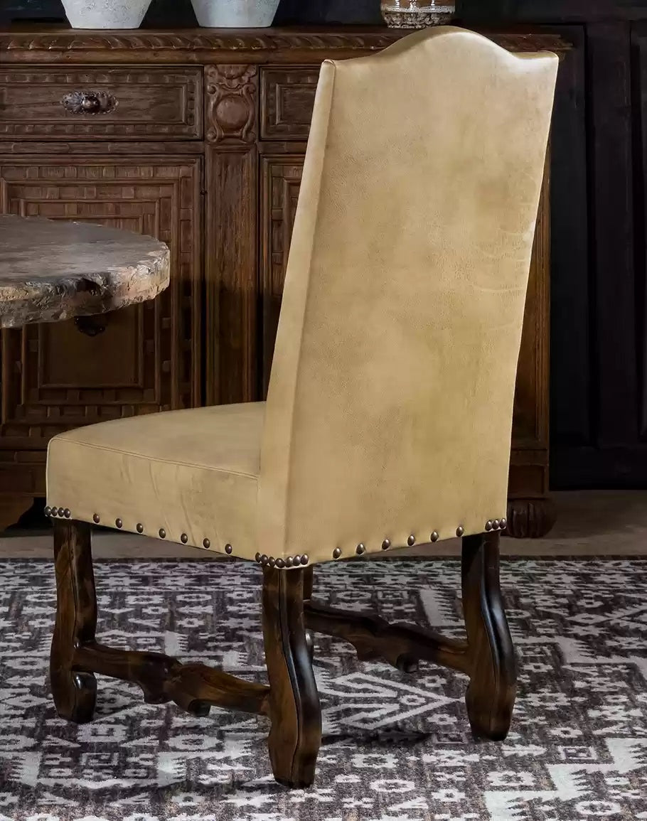 Ivory leather online dining room chairs
