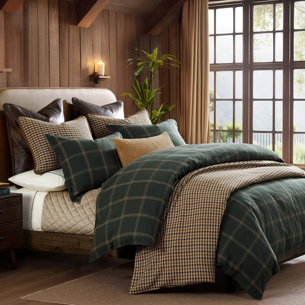 King & Priory Luxury Herringbone Cravatta in Tweed Verde Foresta King & Priory Luxury Herringbone Cravatta in Tweed Verde Foresta
