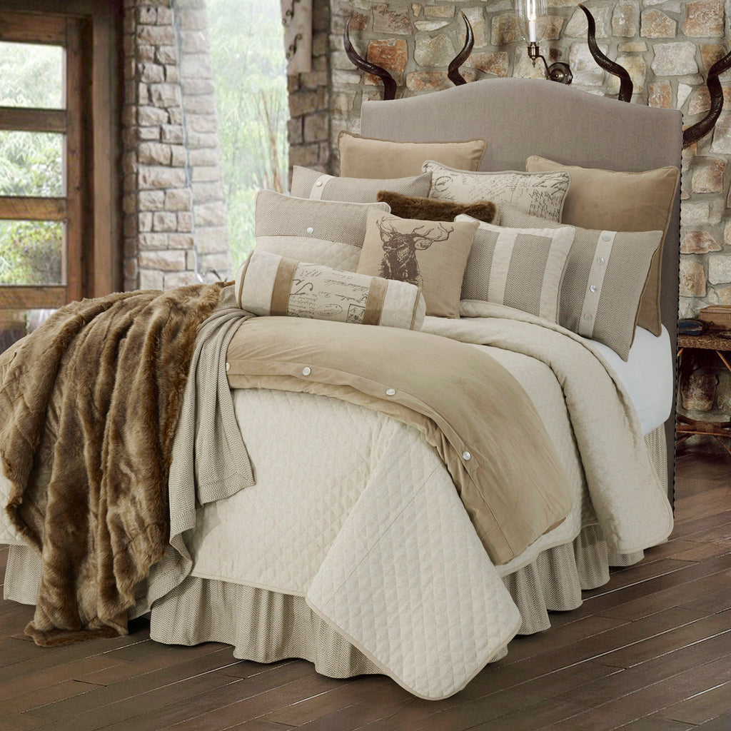 Fairfield Taupe Velvet Euro Sham with matching bedding set from HiEnd Accents
