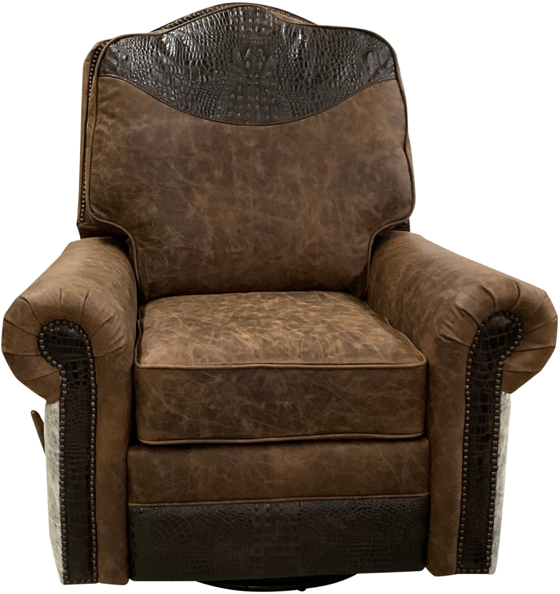 Granger Western Light Cowhide Swivel Glider Recliner – Western Passion