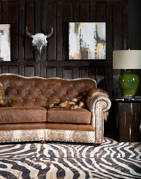 Ivory Croco Leather Western Sofa Design Style – Western Passion