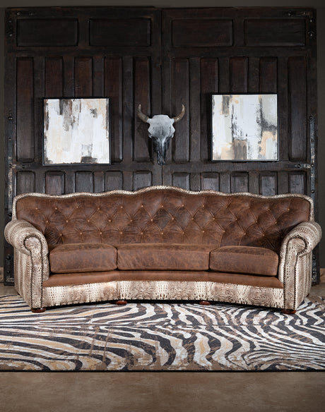 Ivory Croco Leather Western Sofa Design Style – Western Passion