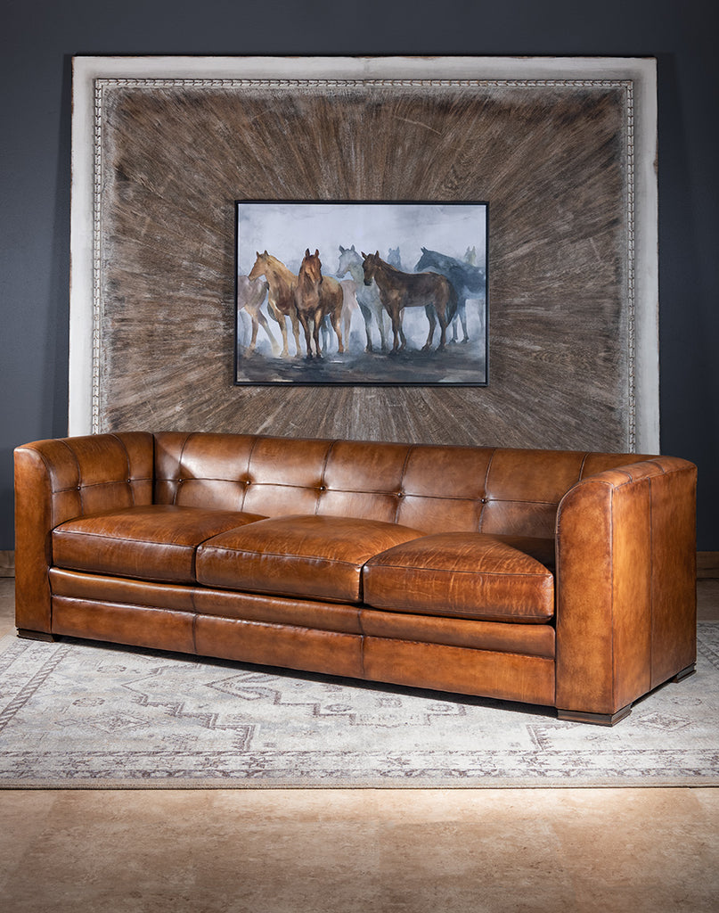 Modern Ranch Tufted Leather Sofa