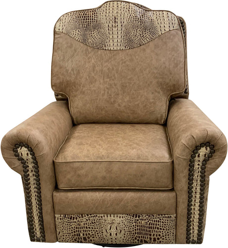 Pinto Western Cowhide Swivel Glider Recliner – Western Passion