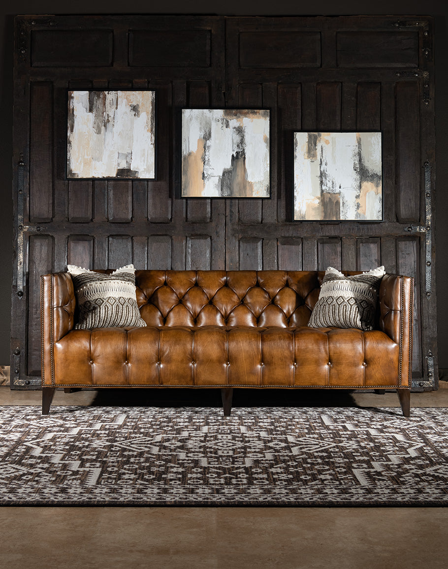 Port Royal Tufted Western Leather Sofa