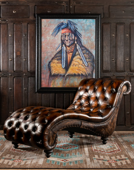 Majestic Leather Tufted Chaise Lounge Western Passion