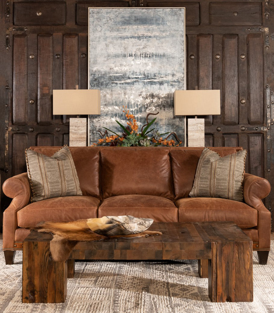 Rustic clearance leather sofa