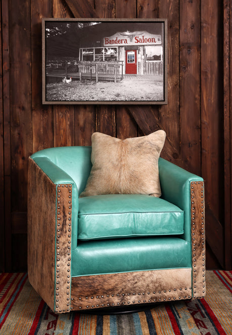 Turquoise Trail Swivel Glider Chair Western Passion