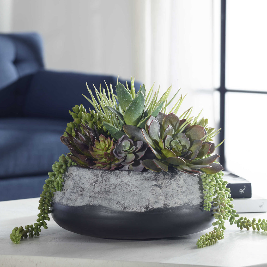 green and purple succulent plant Green and Purple Succulent Centerpiece – Western Passion