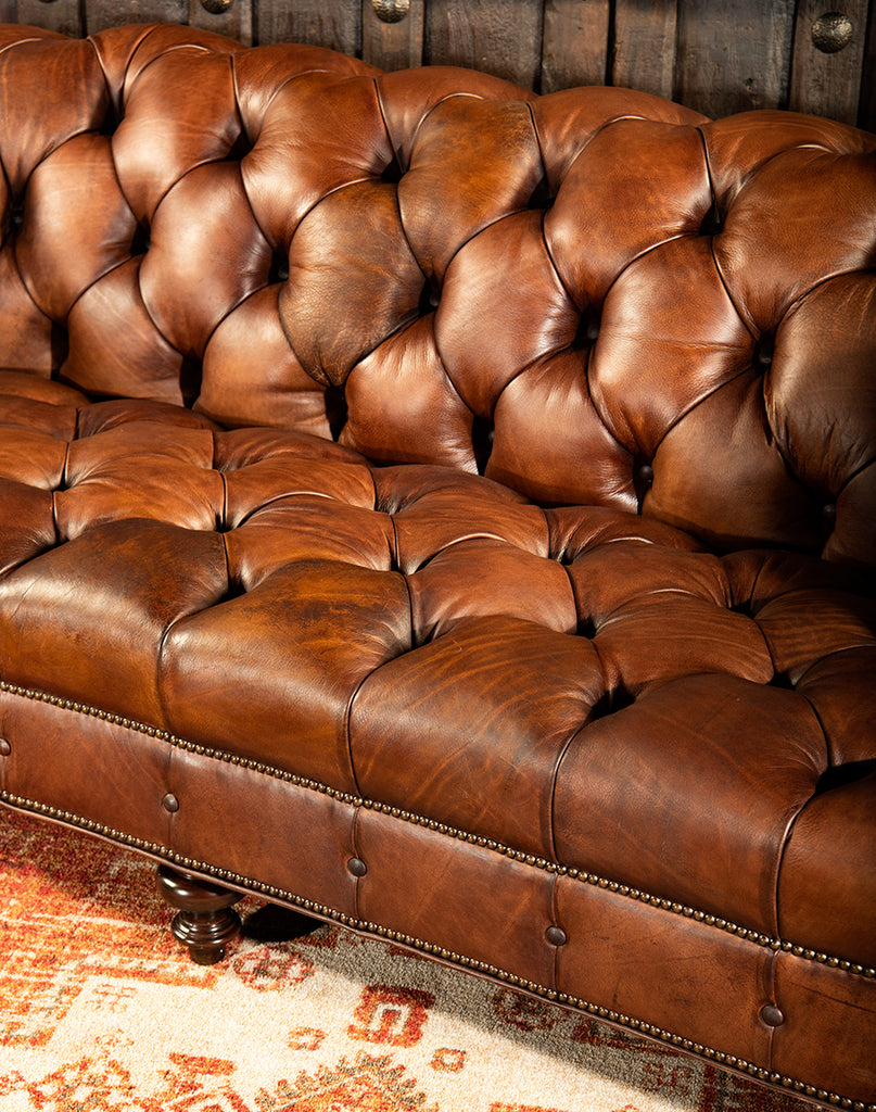 Winsted Tufted Western Leather Chesterfield Sofa Western Passion