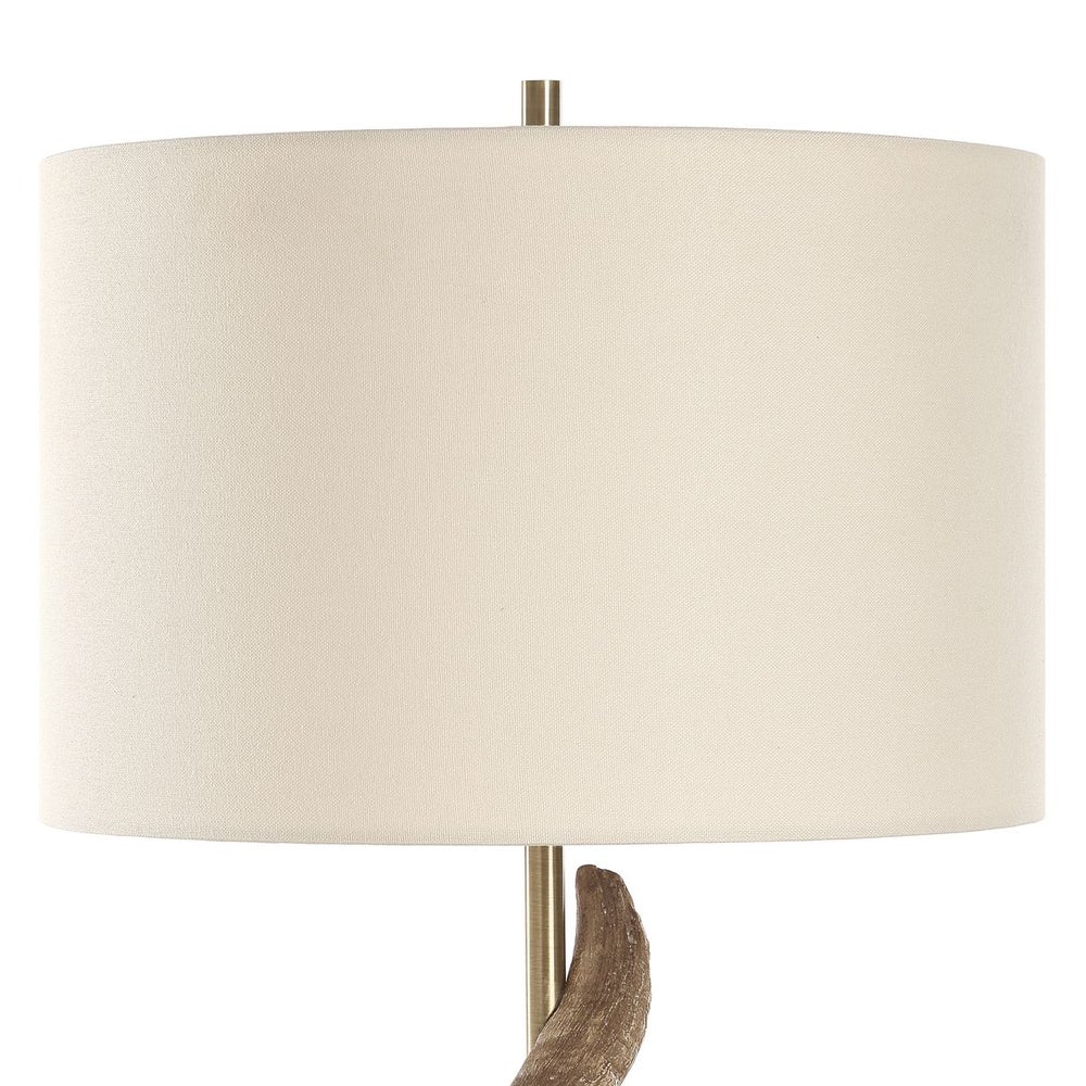 Close up image of off-white linen shade
