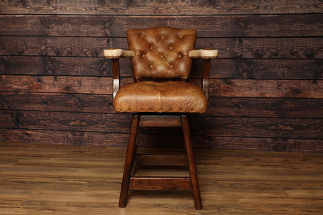 Palomino Cowhide Leather Swivel Barstool – Western Passion