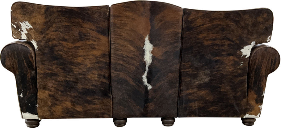 The rear angle of the Big Bend Double Reclining Sofa, showcasing its high-quality leather finish, western-style detailing, and durable craftsmanship.