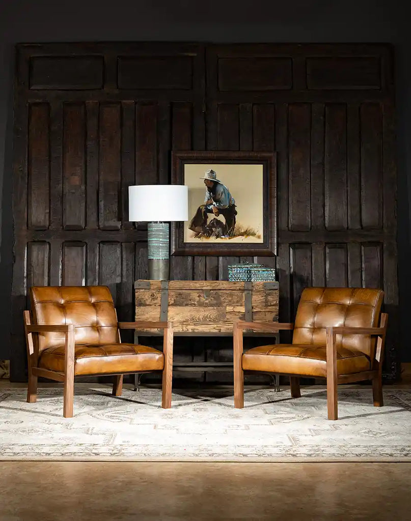 The Black Walnut Wood Chair placed in an upscale living room, demonstrating its sophisticated and versatile design.