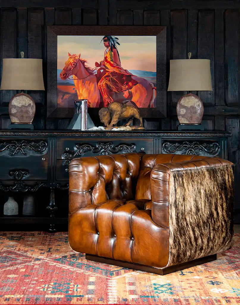 The Bullet Club Chair placed in a stylish living room setting, demonstrating its elegant presence and design.