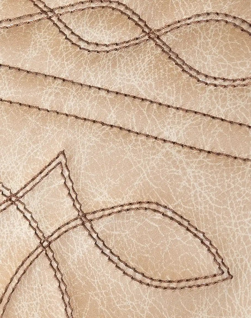 Close-up of the seat cushion and stitching on the Chisum TX Paraluman Barstool, showcasing meticulous attention to detail.