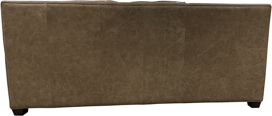 Rear view of the El Dorado Sofa showcasing its premium Palio Camel leather and expertly stitched detailing for a refined and durable finish.
