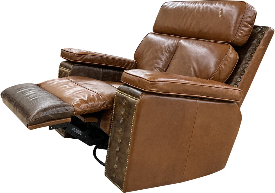 Frankie's Rocker Recliner in a fully reclined position, demonstrating the chair's capability to provide maximum comfort.