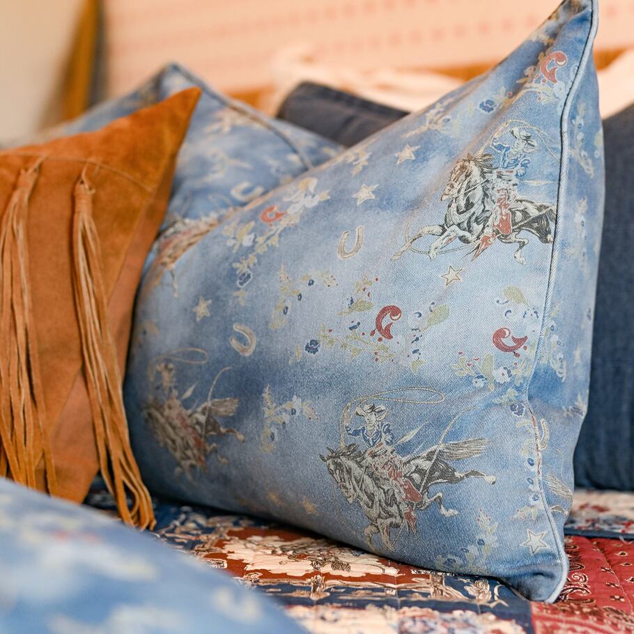 Close-up of a Nautical Western Pillow Sham, detailing the intricate patterns and stitching.