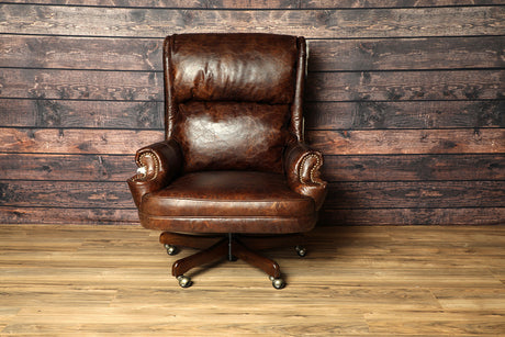 HERMES BULL＆MOUTH WESTERN COACH OFFICE Cowhide Leather Office Chair Western – Western Passion