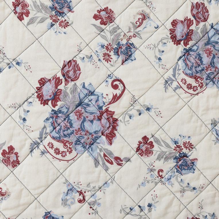 Rear view of the quilt showing the solid backing, providing a reversible option for versatile styling.