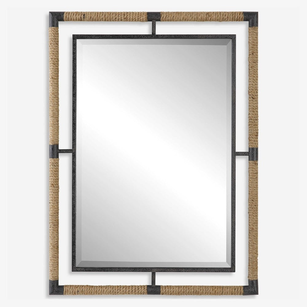 Beveled Caster Mirror with horizontal or vertical hanging options