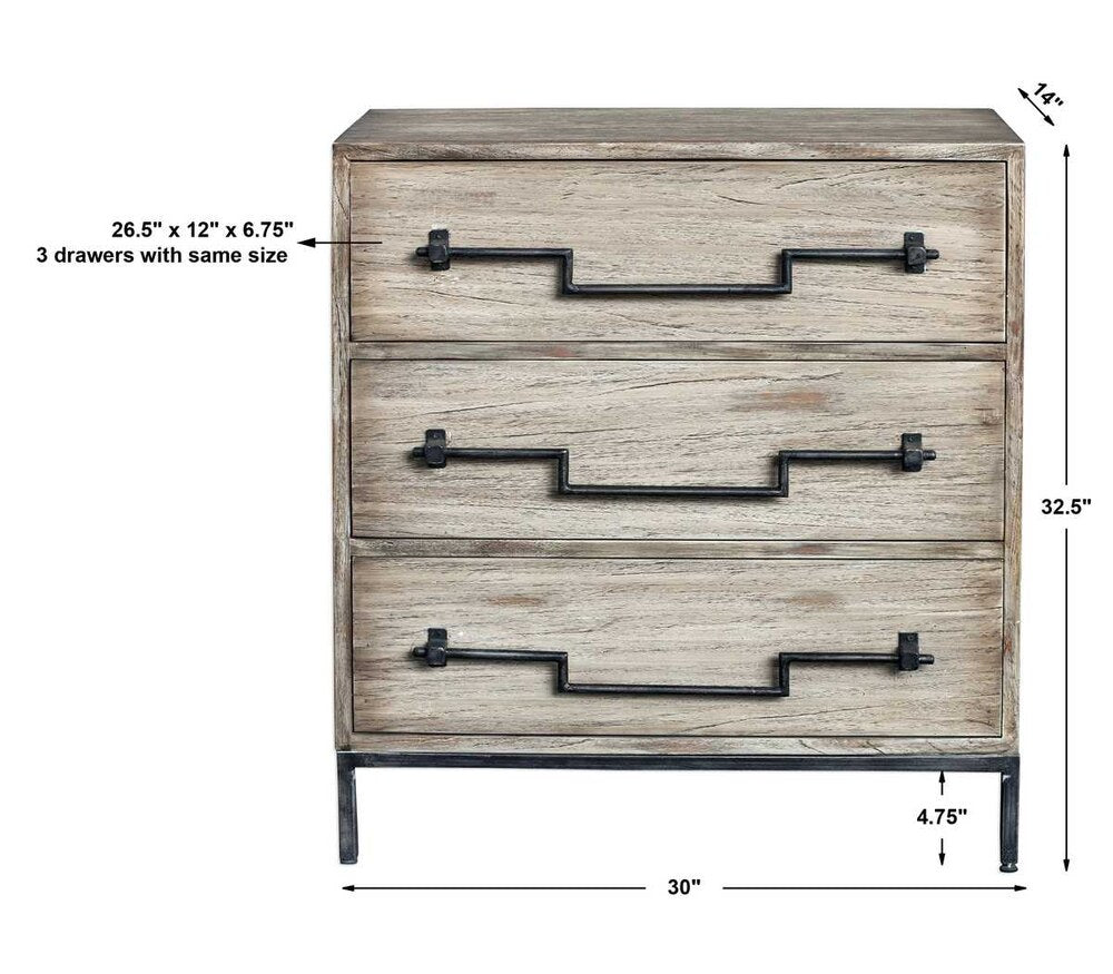 Rustic-aged ivory chest showcasing detailed carvings and a warm, distressed finish, perfect for rustic or traditional home interiors.