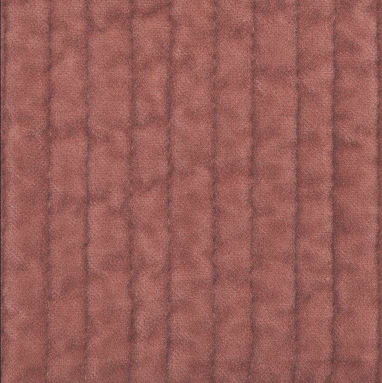 Close-up of the Stonewashed Cotton Velvet Quilt in Salmon, highlighting the plush velvet texture and detailed channel stitching.
