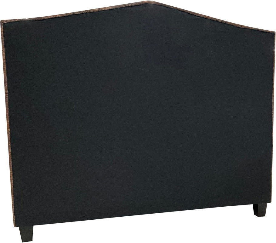 The back view of The Venetian Cowhide Bed's headboard, featuring a solid black panel for a clean and finished look.
