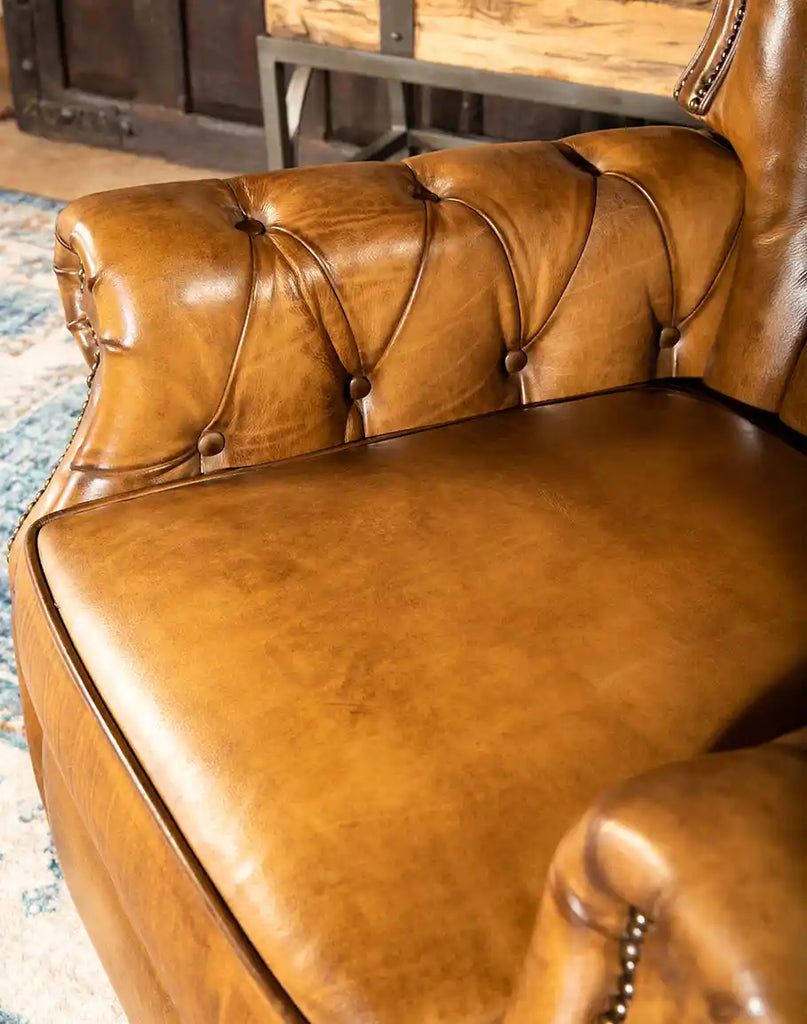 Close-up showcasing the plush seat, designed for long-lasting comfort and relaxation.