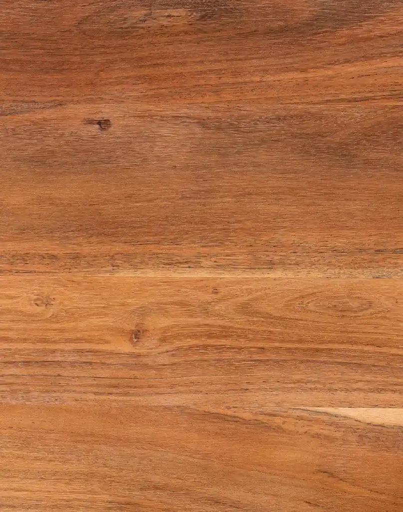 Detailed image focusing on the Acacia wood's grain patterns and natural imperfections, showcasing the material's inherent beauty.