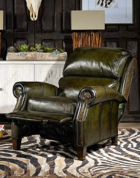 Wild Moss Leather Recliner | Western Passion