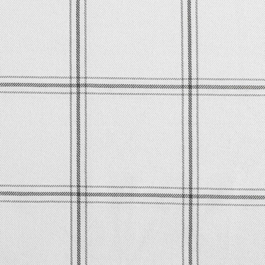 Detailed view highlighting the soft, yarn-dyed windowpane plaid pattern in white and gray, emphasizing the set's classic lodge aesthetic.​