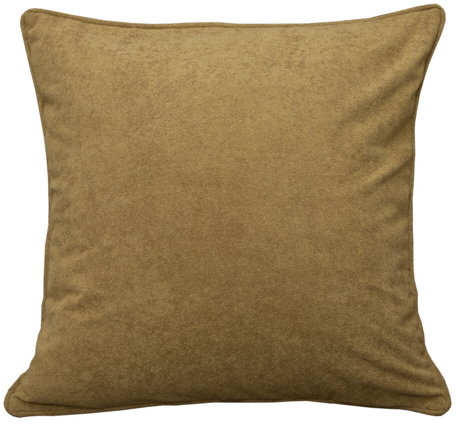 Wooded River Kinsale Oxford Lodge Euro Sham in Nougat color, featuring luxurious 100% polyester velvet fabric with a self-welted border and hidden zipper closure.