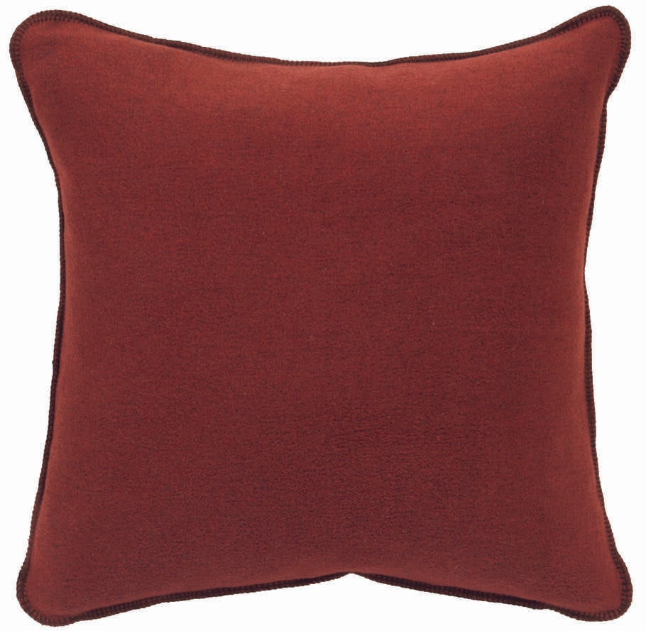 Wooded River Paloma Earth Euro Sham in rich rusty red, crafted from a washable wool blend of acrylic, polyester, wool, and other fibers; elegant and durable accent for rustic or Southwestern-inspired bedding.