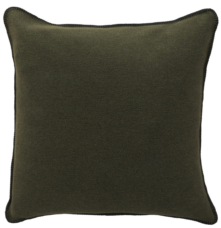 Wooded River Puesta Del Sol Alt Euro Sham Cover in sage green, crafted from a soft washable wool blend with a refined texture; decorative pillow sham with a minimalist design, shown without insert, perfectly coordinating with Puesta Del Sol bedding collection.