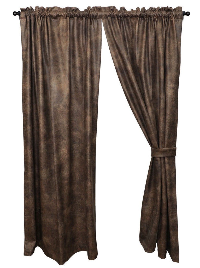 Wooded River Sun Valley Mojave drape panel crafted from durable, easy-care faux leather Chaparral-01.