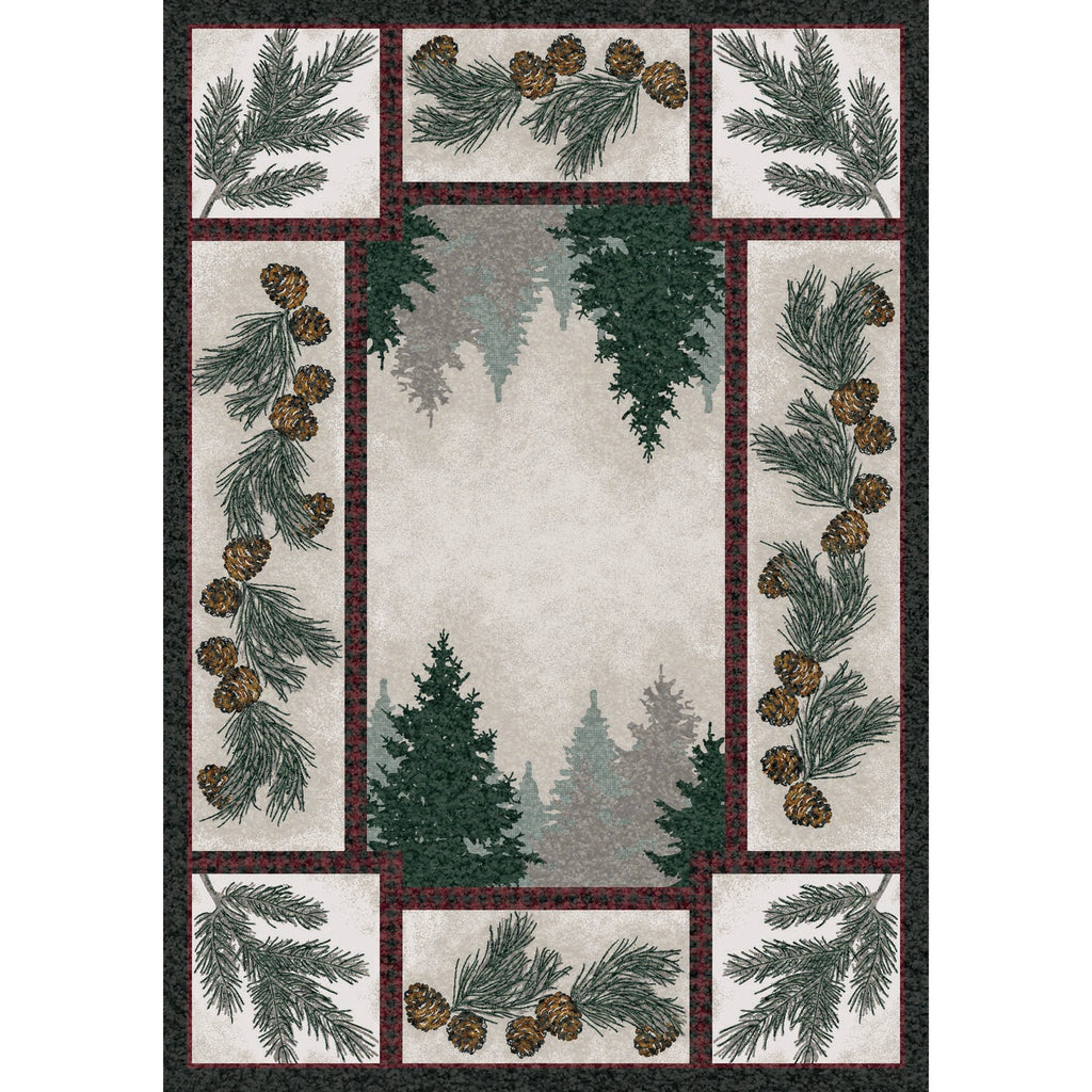 Pine Forest Cabin/Lodge Area Rug - Maize