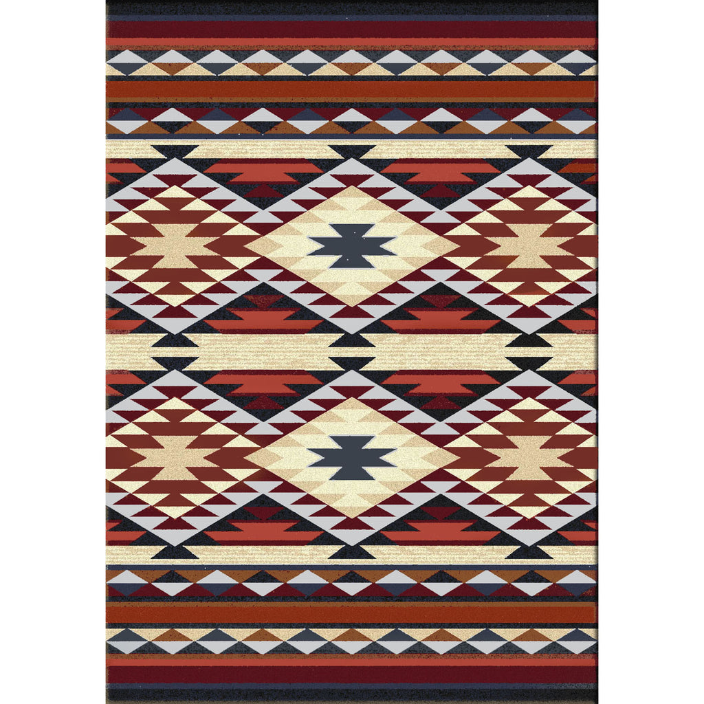 Diamond Rio Southwest Area Rug - Rust