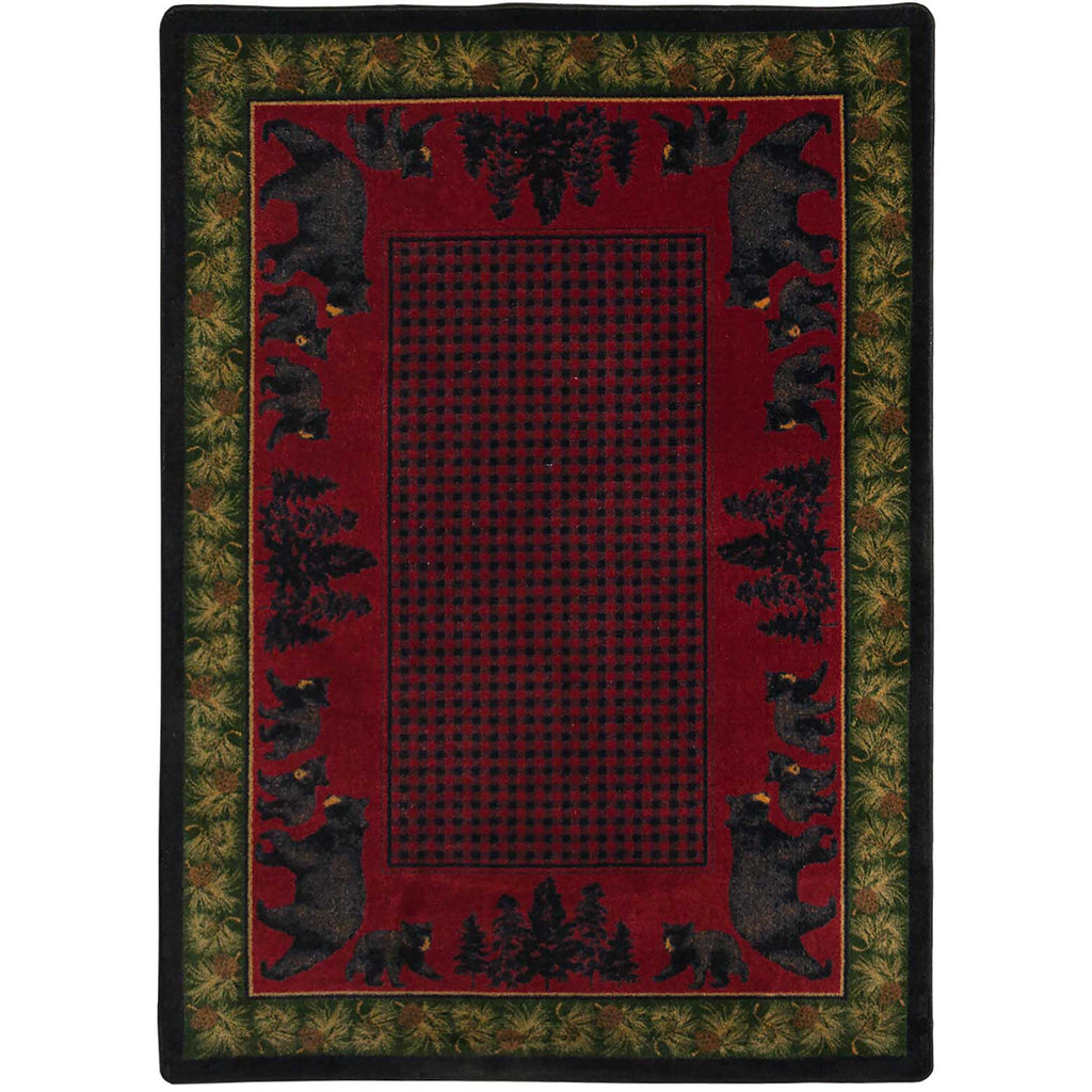 Bear Family Cabin/Lodge Area Rug - Multi