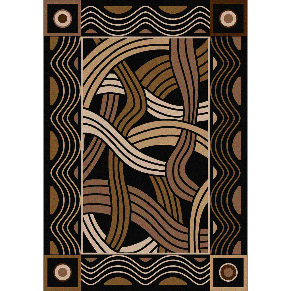 Hand Coiled Southwest Area Rug - Black